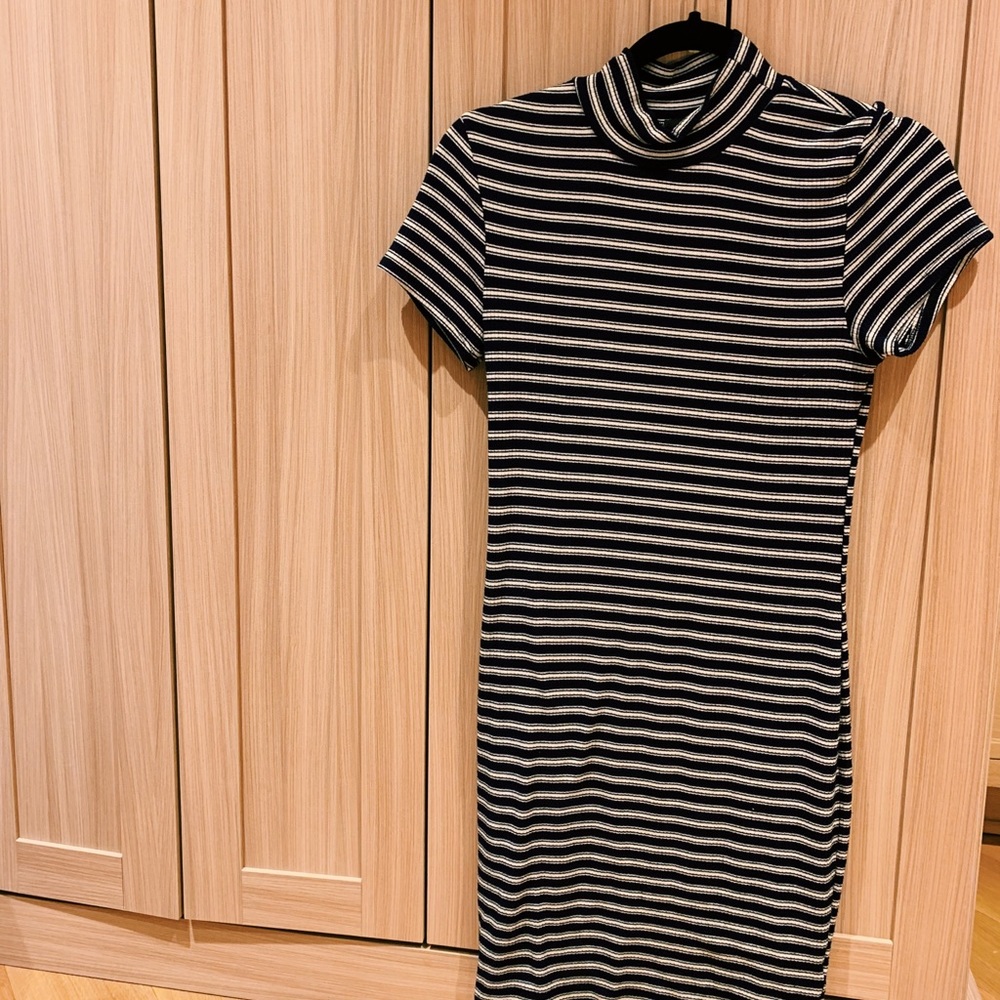 Casual Navy-White Striped Bodycon Sailor Dress